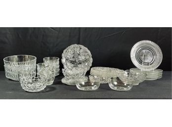 Collection Of 29 Pieces Of Clear Glass Ware - Arcoroc And Unmarked