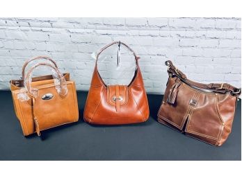 Collection Of 3 Brown Leather Dooney & Bourke Bags - 2 Are New, 1 Nearly New