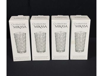 Set Of 4 Celebrations By Mikasa 5.75' Basketweave Vase