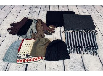 Collection Of Mens Winter Hats And Scarves - Louis Vuitton, Vintage, Loro Piana
