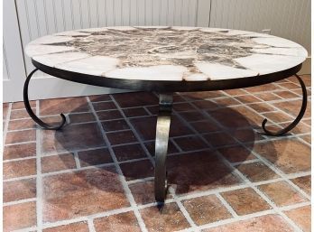 Large Round Stone Coffee Table From RE Steele Antiques - $5200.00