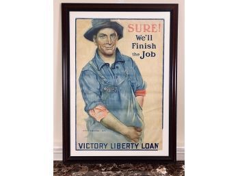 Framed Poster Victory Liberty Loan - This Has Creases Under The Frame