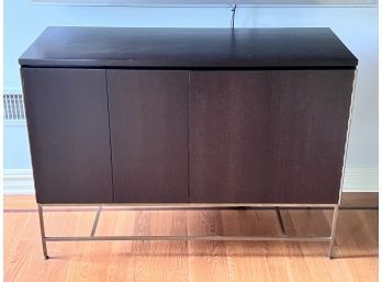 Modern Dark Wood Sideboard On Metal Frame - Calvin Grand Rapids - The Irwin Collection Designed By Paul McCobb