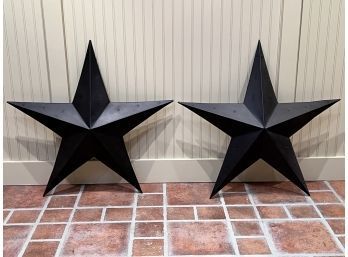 Pair Of Aluminum Hanging Stars - Black