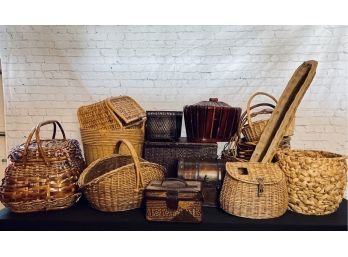 Collection Of Wicker Baskets - Assorted Sizes