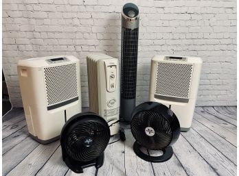 Collection Of Space Heater, Fans, Dehumidifiers