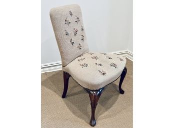 Antique Floral Needlepoint Side Chair