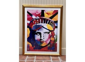Framed Signed Peter Max Statue Of Liberty Poster