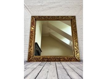 Large Mirror Framed In Wood And Glass - Ivy Motif
