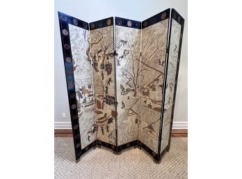 Large Wooden Asian Screen