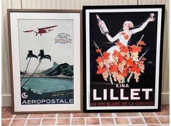 Framed Vintage Style Prints - Lillet And Aeropostale