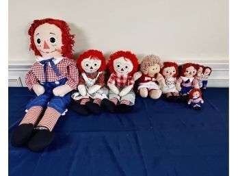 Collection Of Raggedy Ann And Andy Dolls And 1 Cabbage Patch Dolls