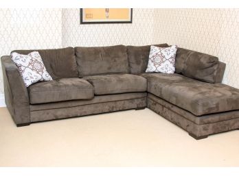 Ultra Suede Sectional  - Chocolate Brown