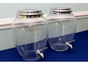 Pair Of Glass Drink Dispensers