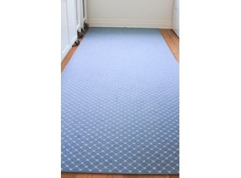 Flat Weave Rug - Periwinkle Blue And White