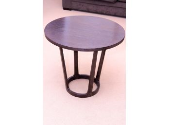 Dark Brown Wood Round Baker Furniture Side Table