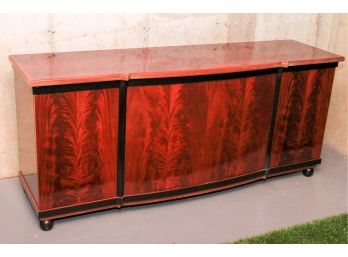 Georgio Collection Sideboard In Black And Wood With High Lacquer **Sold As Is**