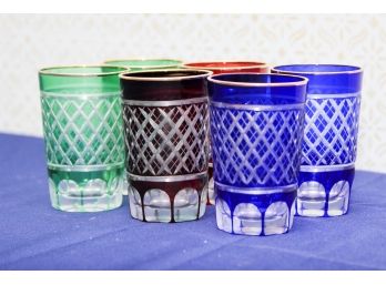 6 Moroccan Glasses - Red, Green, Blue