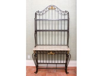 Iron And Faux Marble Baker's Rack