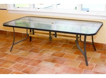 Tempered Glass Top Rectangular Patio Table