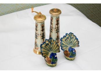 Lot Of Salt And Pepper Shakers - Peacocks And Lenox