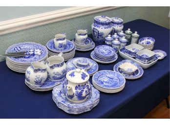Large Lot Of Blue Spode, Johnson Brothers, Wedgewood Dishes