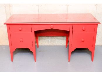 Cherry Red Maine Cottage Desk With 5 Drawers