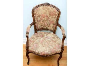 Antique Tapestry Armchair **Fabric In Need Of Replacement**