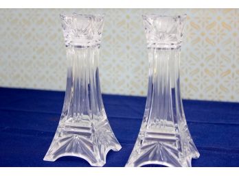 Pair Of Cut Crystal Candlesticks - Marquis By Waterford