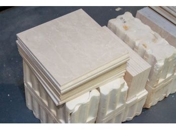 Lot Of 12' By 12' Botticino Marble Tile - Sand And White