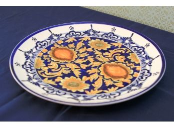 Italian Style Ceramic Painted Serving Round Platter