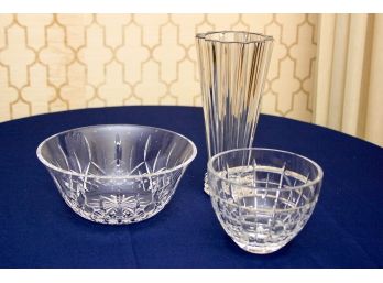 Pair Of Cut Crystal Waterford Bowls + Rosenthal Vase