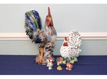 Assorted Sized Ceramic Roosters