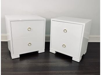 Pair Of Safavieh Laila Lacquer 1 Door Accent Chests