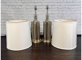 Pair Of Oranate Metal Table Lamps