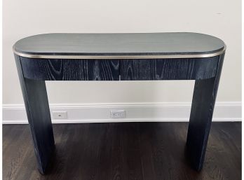 West Elm Bower Console - Grey Wood With Brass