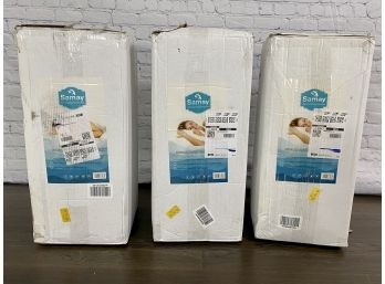 Set Of 3 New In Box Samay 6 Inch TriFold Foam Mattress Includes Waterproof Mattress Protector&Washable Cover