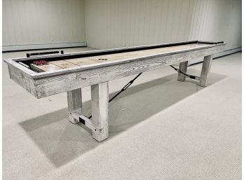 Playcraft Billiards And Boards Shuffleboard Table - Distressed White Wood