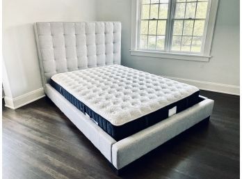 QUEEN Loft By Bernhardt Grey Tufted Fabric Bed With Stearns And Foster Estate Collection Mattress