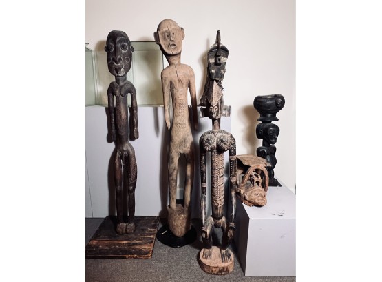 Collection Of 5 African Figurines And 1 Mask - Wooden