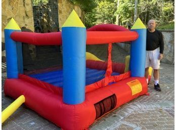 Action Air Bounce House, Inflatable Bouncer With Air Blower, Jumping Castle With Slide, Family Backyard Bouncy