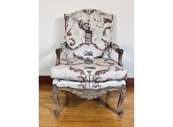 Single Kreiss Collection Upholstered Armchair With Floral Fabric