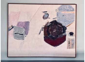 Framed Signed Oil On Canvas - Tsugio Hattori - Abstract Still Life