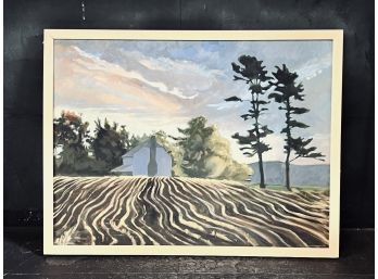 Framed Signed Oil On Canvas - Julie Edmonds - Corn Fields, Highlawn