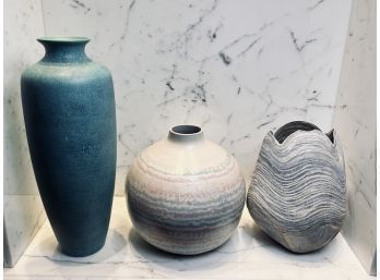 Collection Of 3 Large Ceramic Vases
