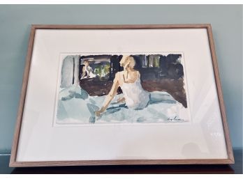 Framed Signed Watercolor - Segalman - 1999 - Mirror/Mirror