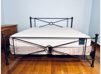 Charles Rogers Style Wrought Iron Bed With Room And Board Mattress (Encased Coil Soft)