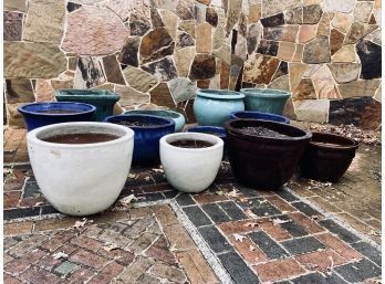 Large Collection Of Ceramic Planters - At Least 12 Assorted Sizes