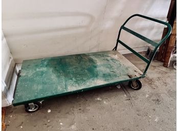 Green Gillis Jarke Flatbed Dolly - Inflatable Wheels Are Flat To The Rim Right Now