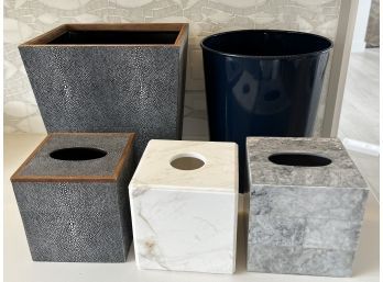 Collection Of Waste Bins And Tissue Box Covers - Waterworks, Pigeon Poodle